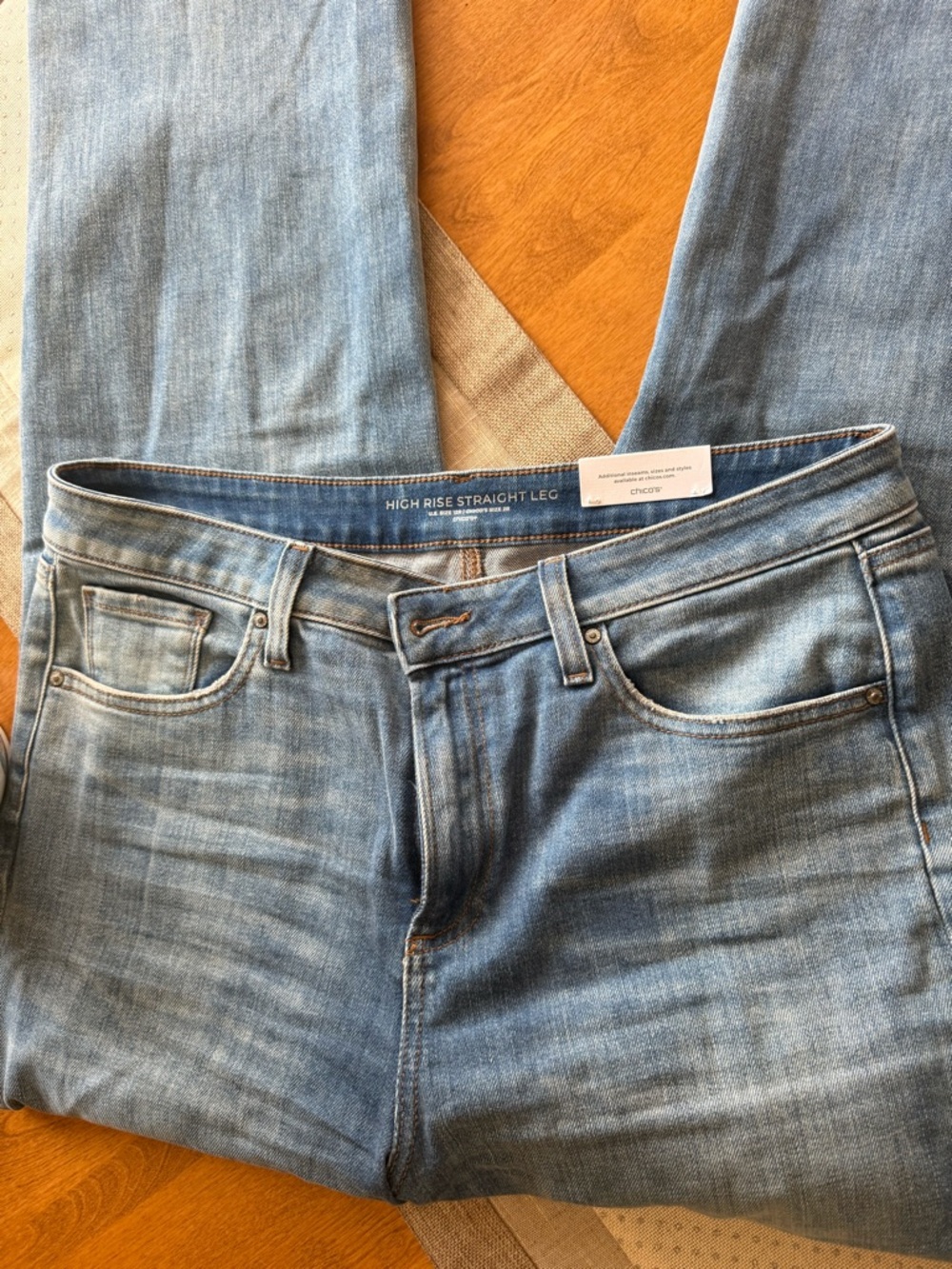Chico's Light Blue Straight Leg High Rise Jeans